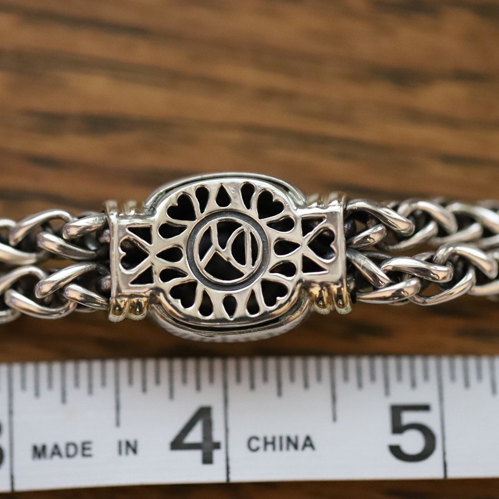 DAVID YURMAN LARGE ALBION BLACK ONYX BRACELET STERLING 14K YELLOW GOLD RARE! - Picture 5 of 16